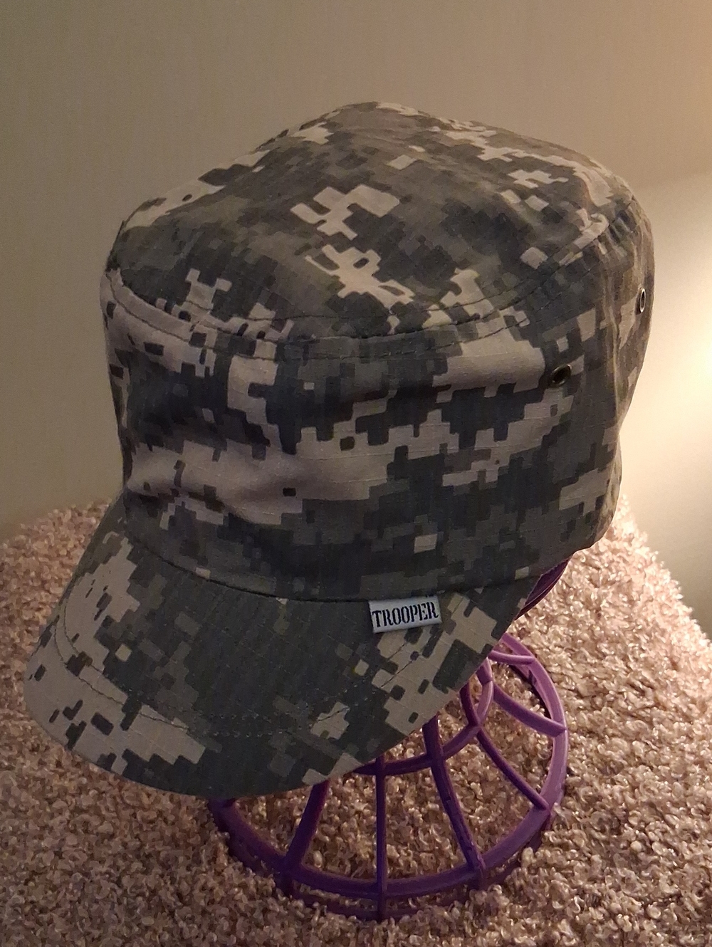 Men’s/Women's Digital Camo Military-Style Cap - Gray